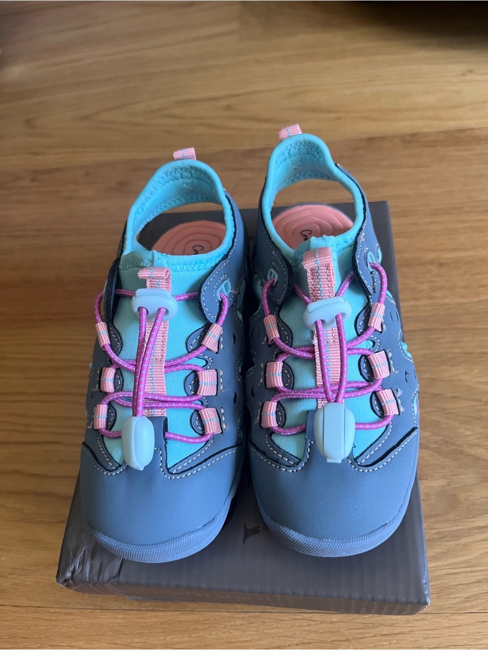 Crown Vintage Kids Water Shoes - Blue with Pink Accents